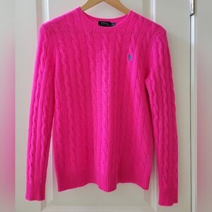 Polo Bright Neon Pink Wool Crew Neck